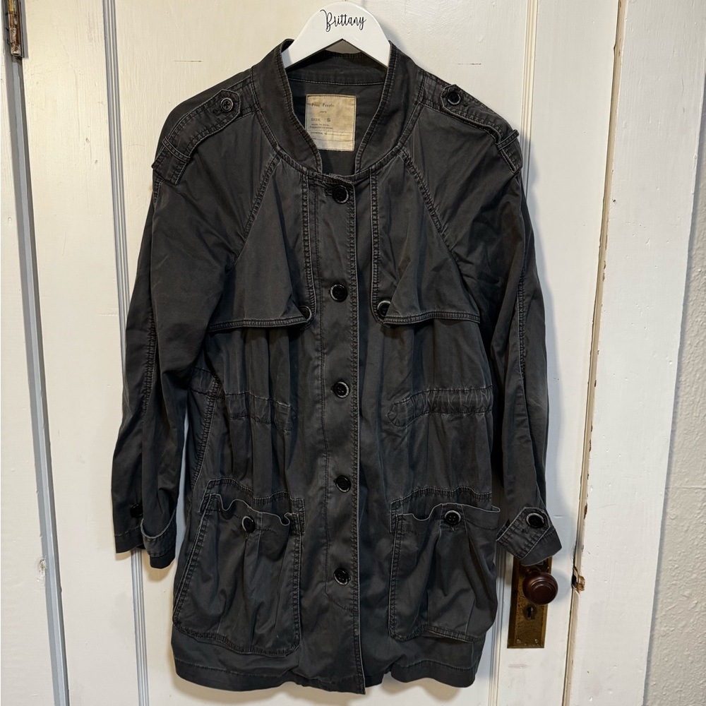Free People Gray Utility Jacket
